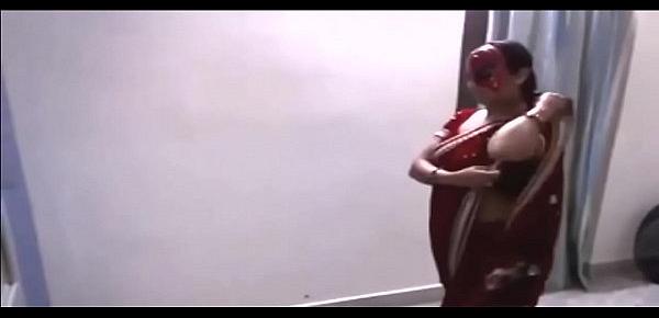  Indian Bhabhi dance with devar In Red Saree